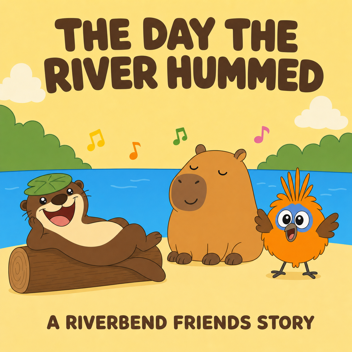 The Day the River Hummed — A Riverbend Friends Story, cover key art