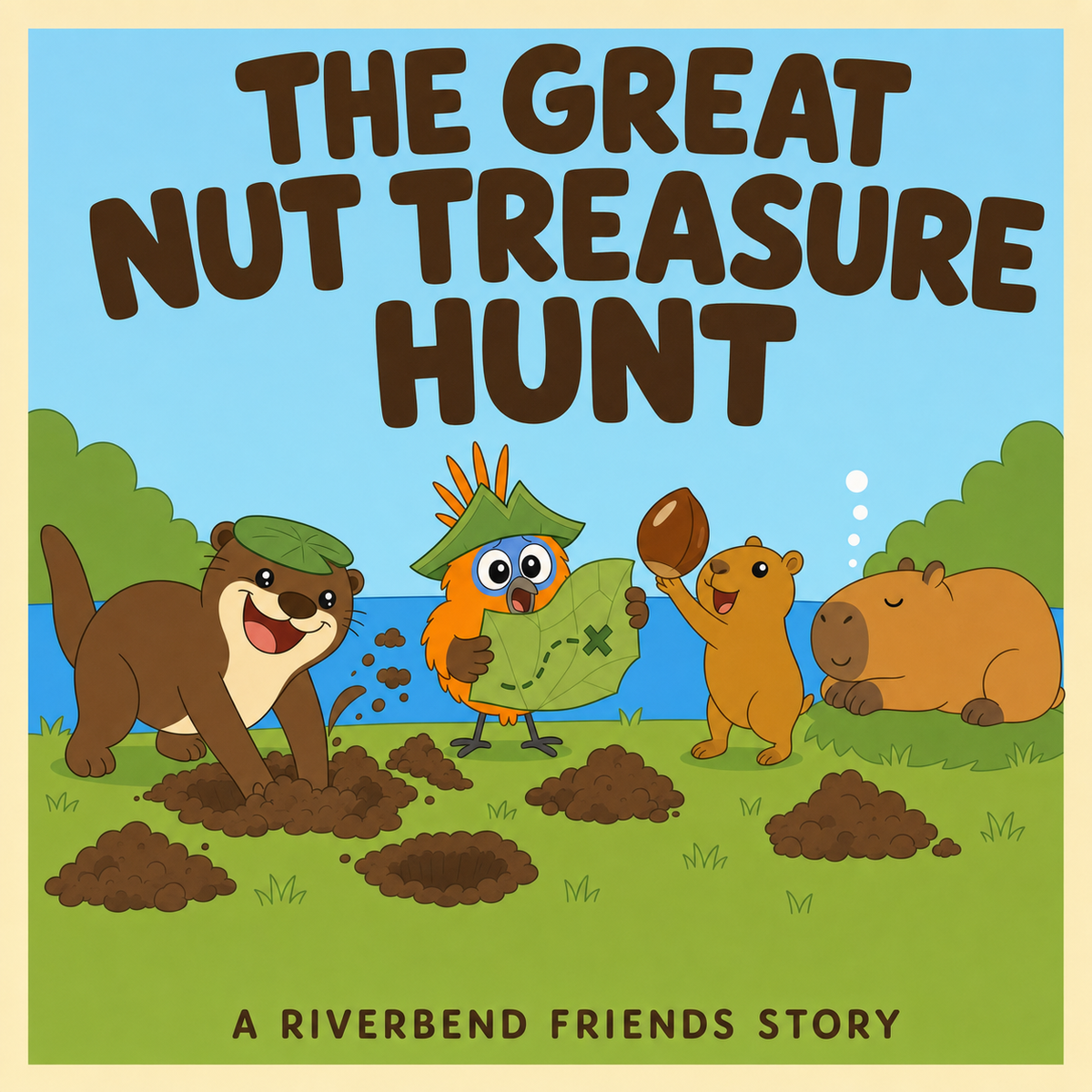 The Great Nut Treasure Hunt — A Riverbend Friends Story, cover key art