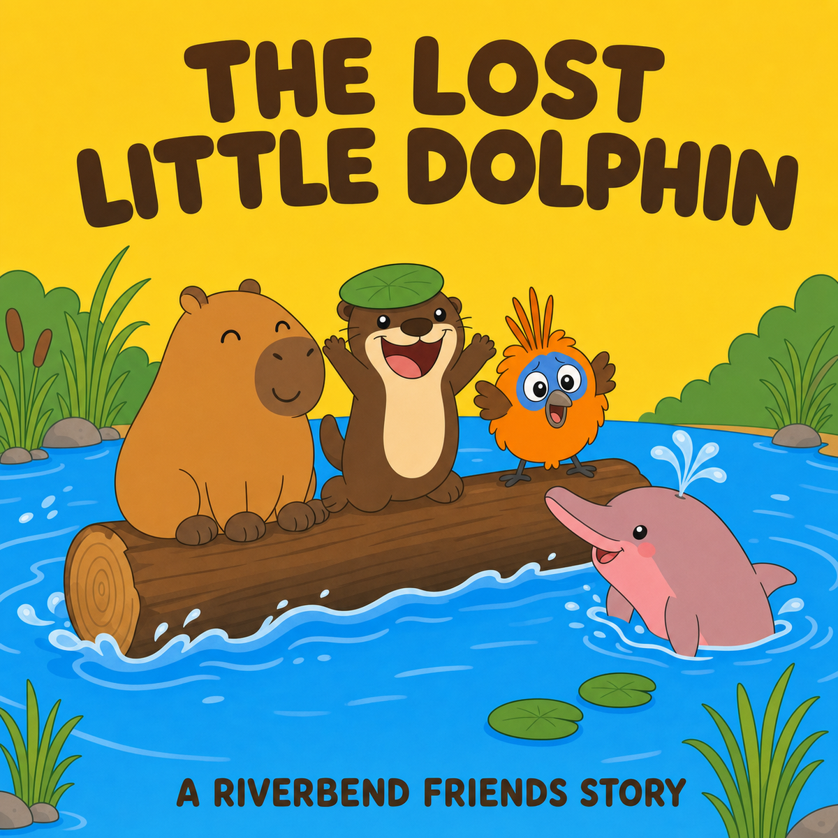 The Lost Little Dolphin — A Riverbend Friends Story, cover key art
