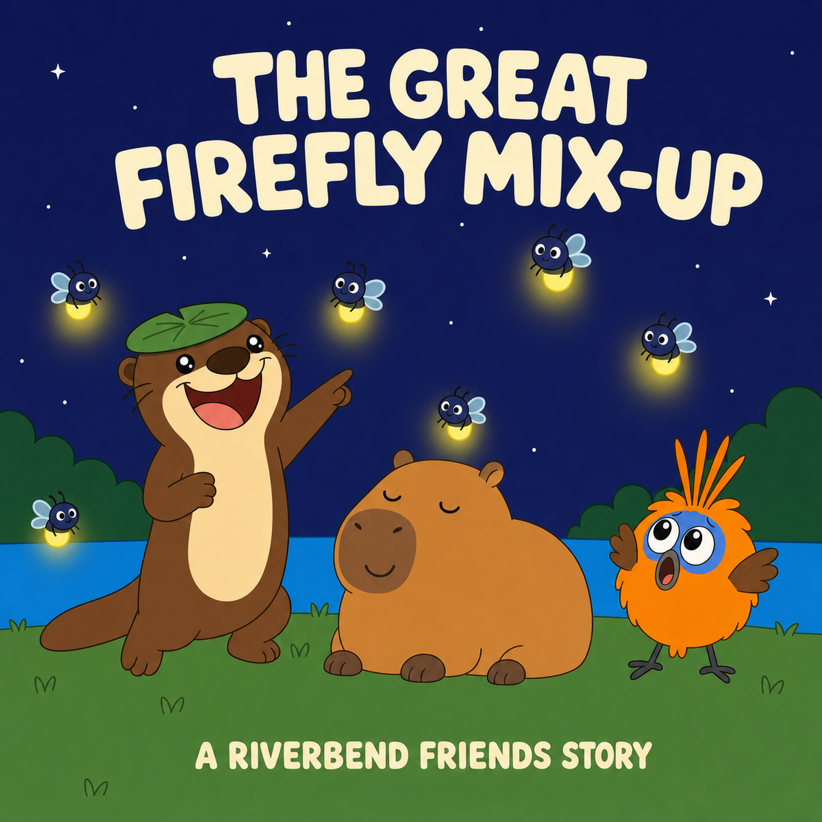 The Great Firefly Mix-Up — A Riverbend Friends Story, cover key art