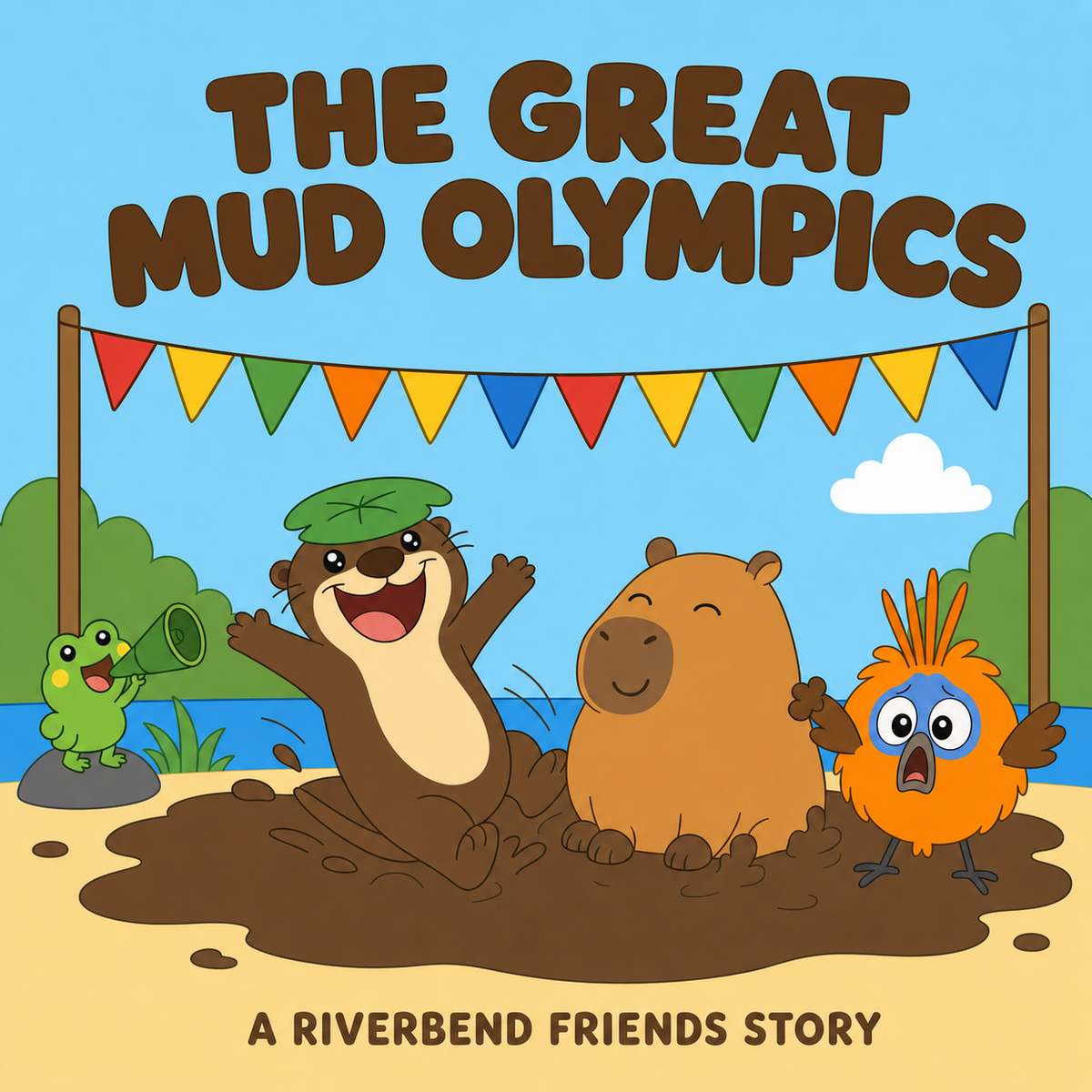 The Great Mud Olympics — A Riverbend Friends Story, cover key art