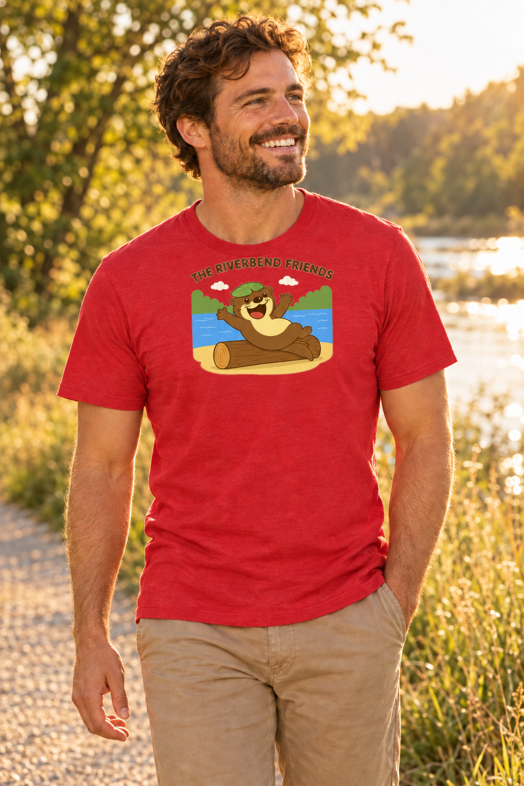 Riverbend Friends Rio Full Scene lifestyle photo, adult tee