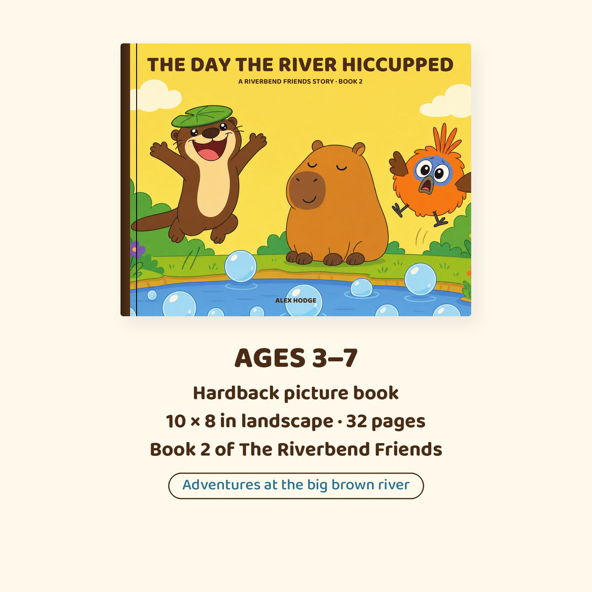 Ages 3–7 hardback picture book, 10 × 8 in landscape, 32 pages